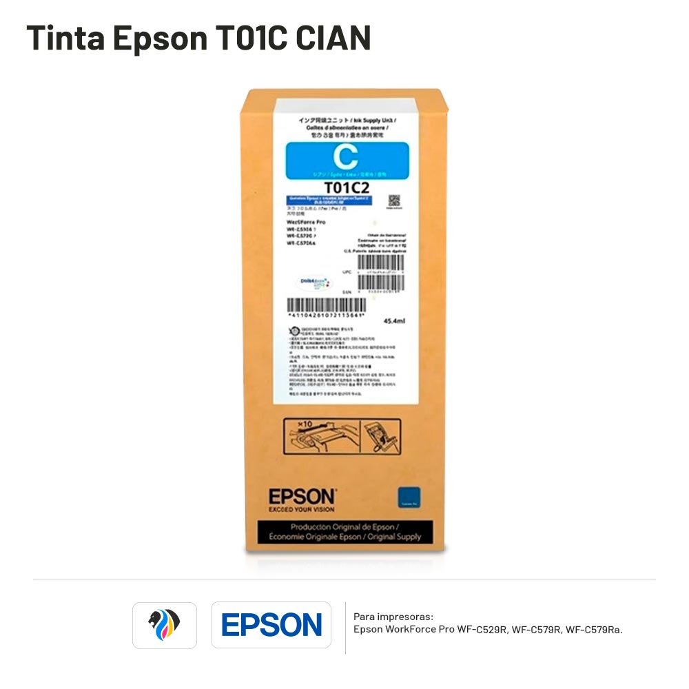 Tinta Epson T01C Cian