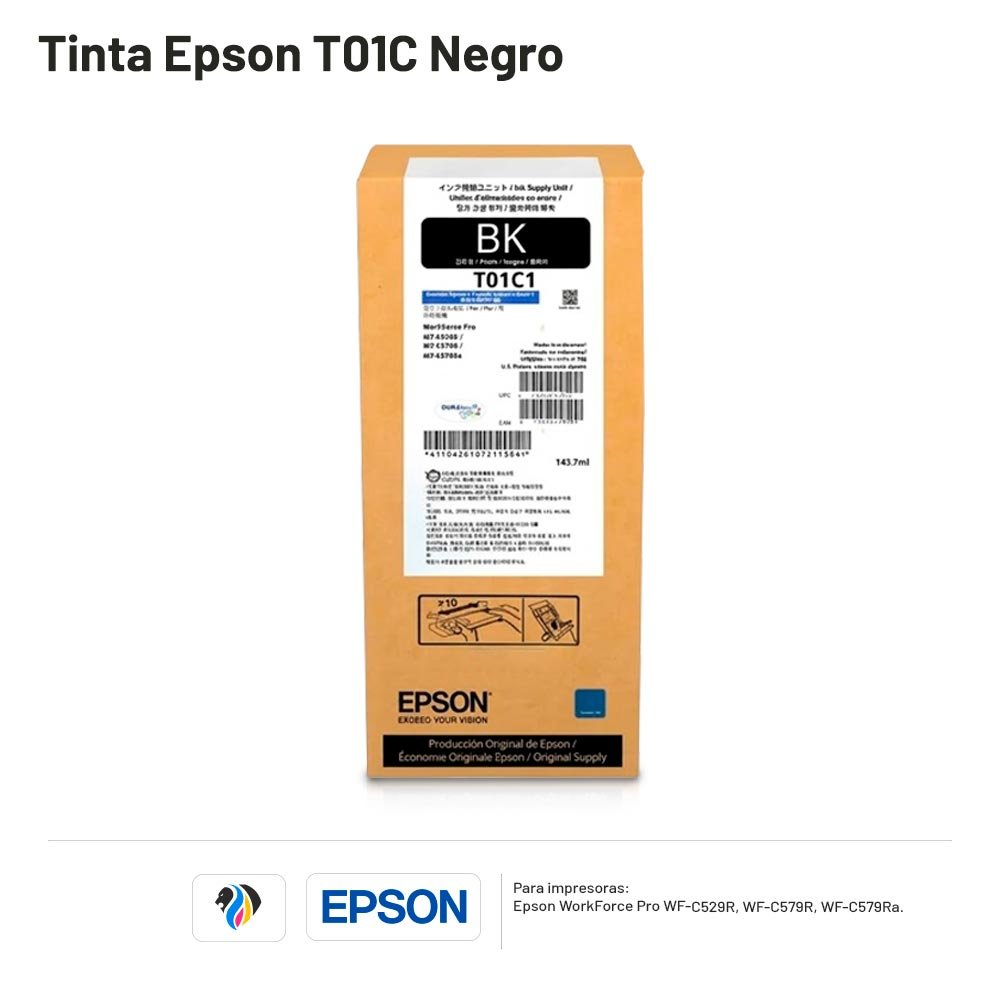 Tinta Epson T01C Negro