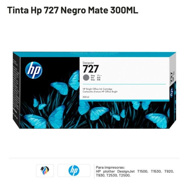 TINTA HP 727 NEGRO MATE 300ML
