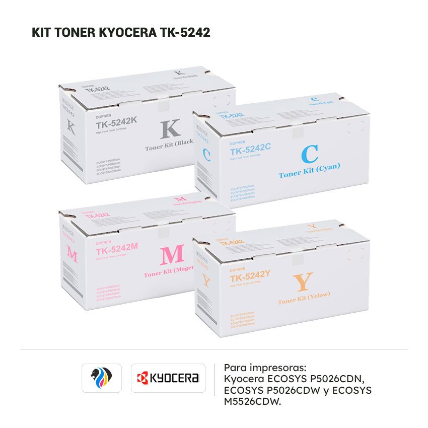 KIT TONER KYOCERA TK5242 PARA M5526 5026