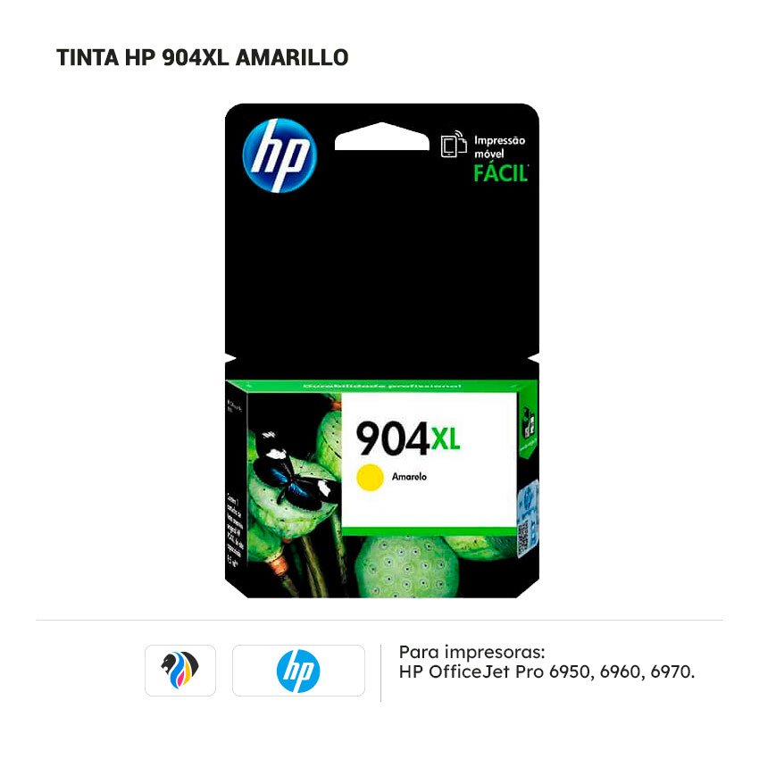 TINTA HP 904XL AMARILLO PARA 6950 6960 6970