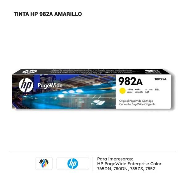 Tinta HP 982A Amarillo para impresora HP 765 780 785