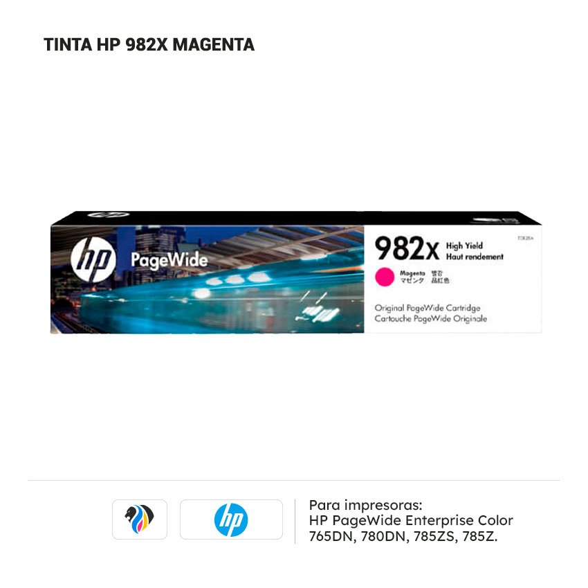 Tinta HP 982X Magenta para impresora HP 765 780 785