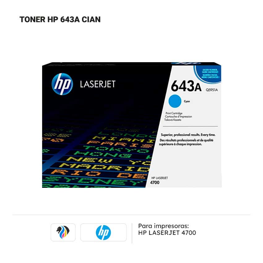 TONER HP 643A CIAN PARA 4700