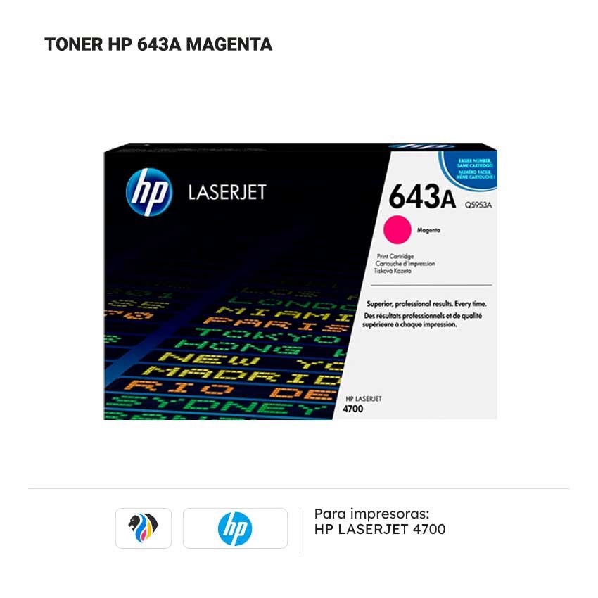 TONER HP 643A MAGENTA PARA 4700
