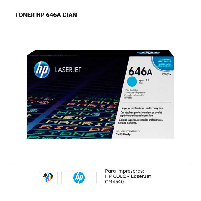 TONER HP 646A CIAN PARA CM4540