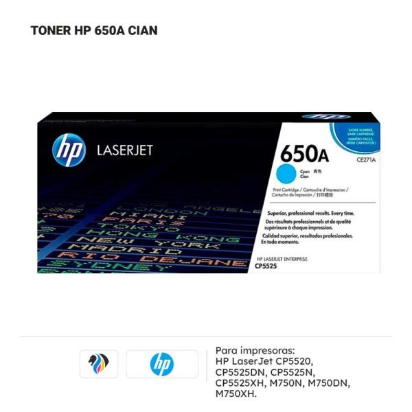 TONER HP 650A CIAN PARA CP5520 5525