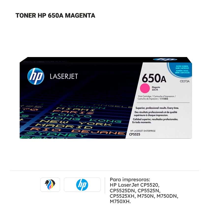 TONER HP 650A MAGENTA PARA CP5520 5525