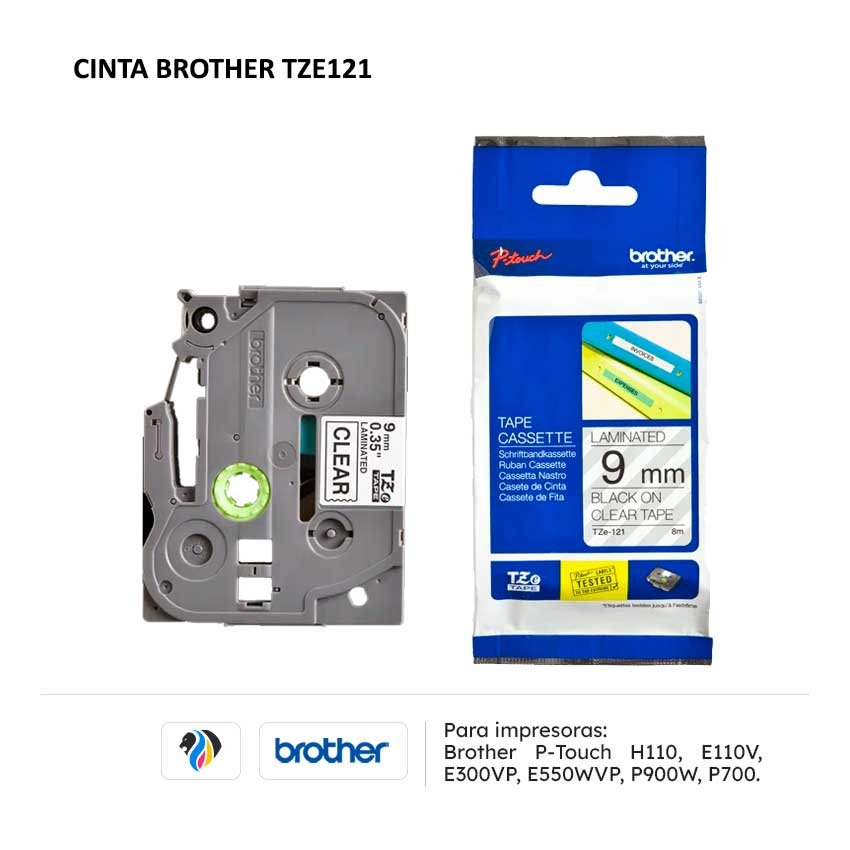 Cinta Brother TZE121 para impresoras H110 E110V E300VP E550WVP P900W P700