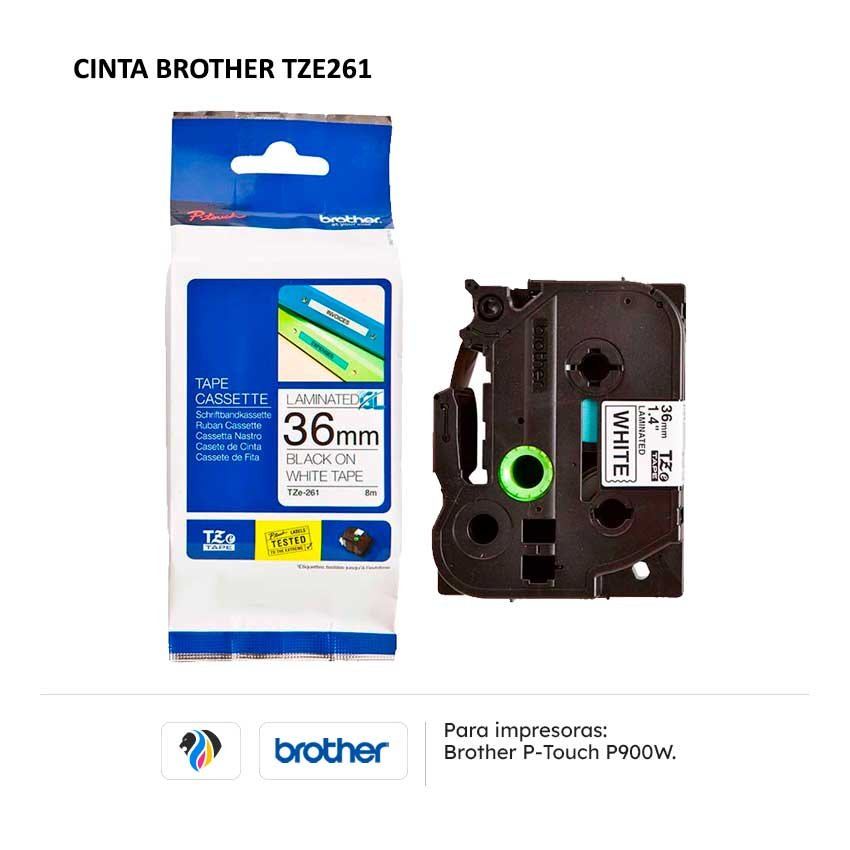 Cinta Brother TZE261 para impresoras P900W