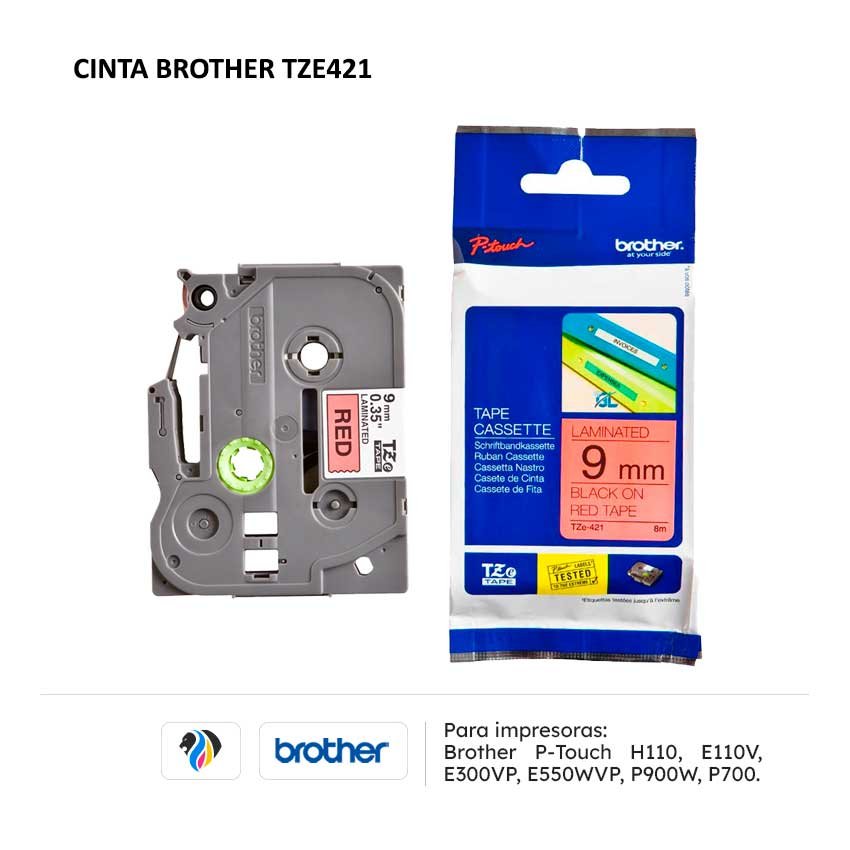 Cinta Brother TZE421 para impresoras H110 E110V E300VP E550WVP P900W P700