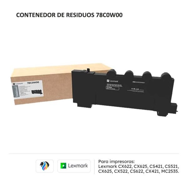 CONTENEDOR DE RESIDUOS LEXMARK 78C0W00 PARA 622 625