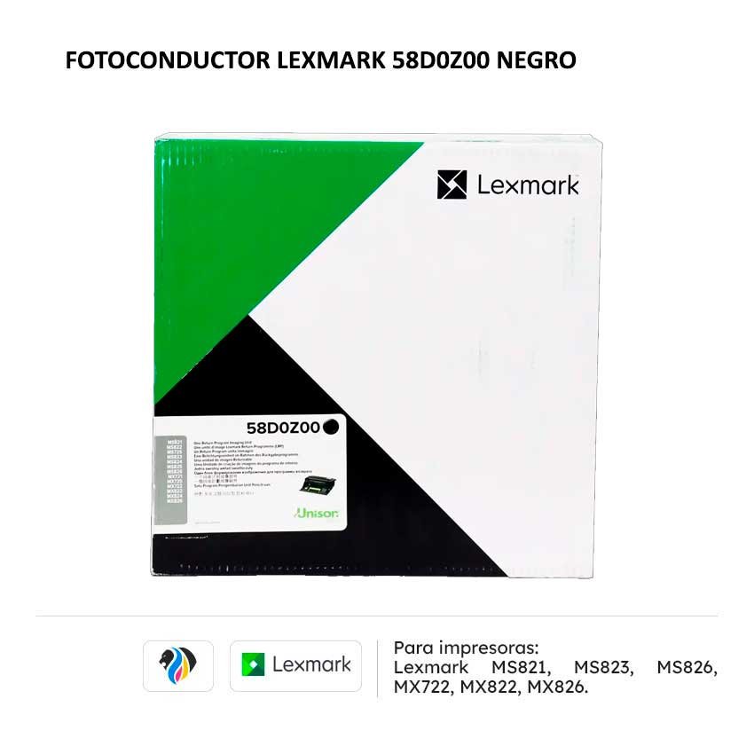 FOTOCONDUCTOR LEXMARK 58D0Z00 NEGRO PARA 821 823