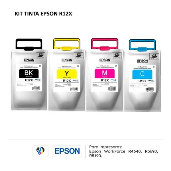 Kit Tinta Epson R12X para impresoras R4640 R5690 R5190