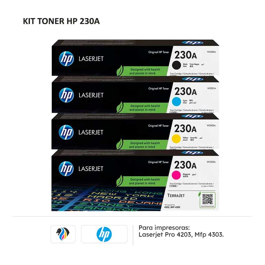 Kit Toner HP 230A para impresoras 4203 4303