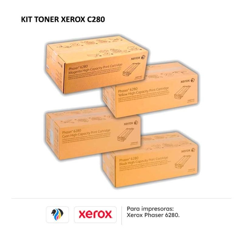 Xerox Phaser 6280 / 6280DN / 6280N Toner Refill Kit - 4 Color Kit With Hole-Making Tool (Cyan, Magenta, Yellow, Black)