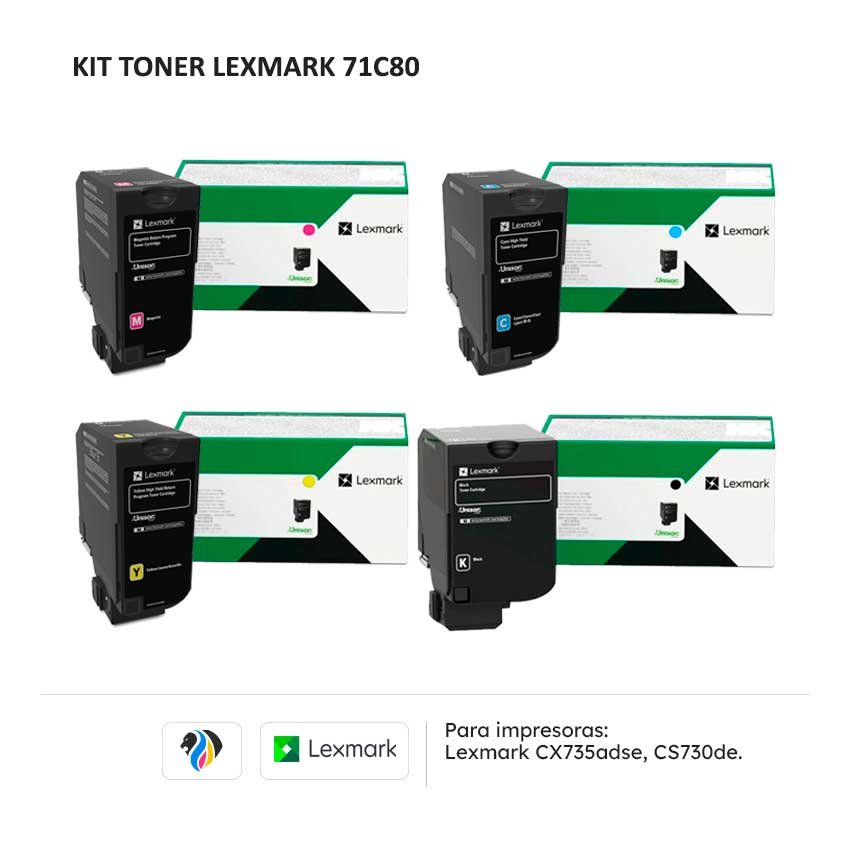 Kit Toner Lexmark 71C80