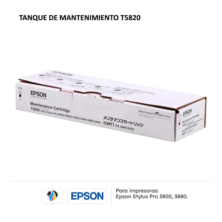 Tanque de mantenimiento Epson T5820 para impresoras 3800 3880