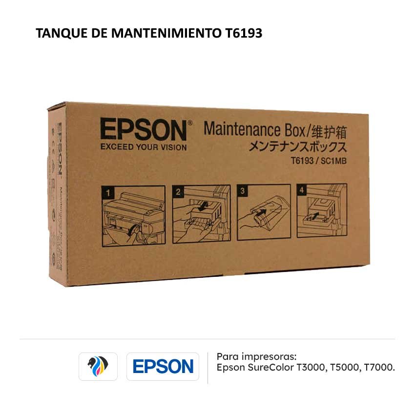 Tanque de mantenimiento Epson T6193 para impresoras T3000 T5000 T7000