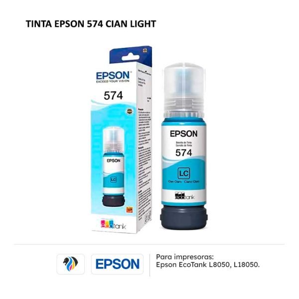 Tinta Epson 574 Cian Light para impresoras L8050 L18050