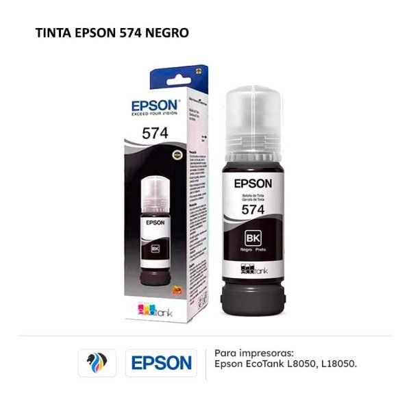 TINTA EPSON 574 NEGRO PARA L8050 L18050