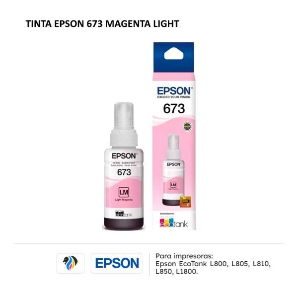 Tinta Epson 673 Magenta Light para impresoras L800 L805 L810 L850 L1800