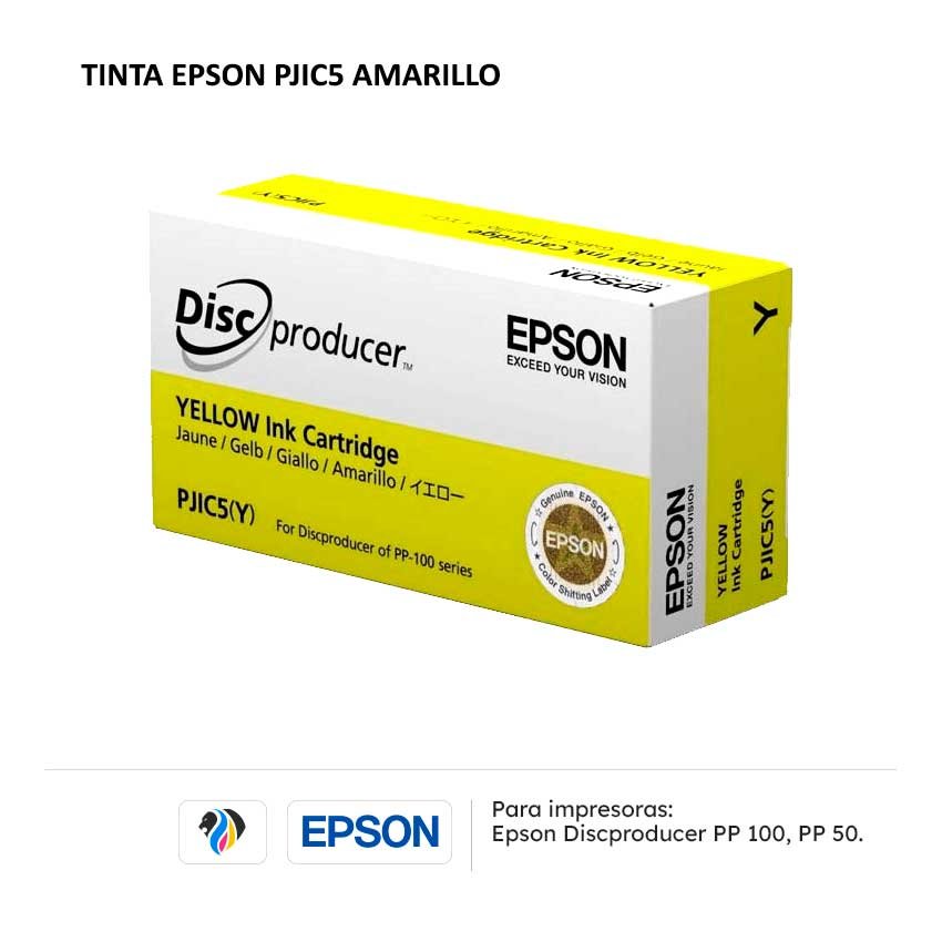TINTA EPSON PJIC5 AMARILLO PARA PP 100 PP 50