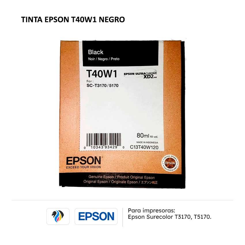 TINTA EPSON T40W1 NEGRO PARA T3170 T5170