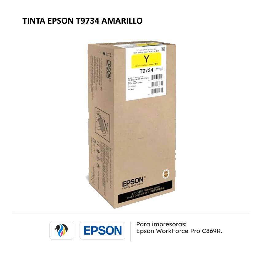 Tinta Epson T9734 Amarillo para impresoras C869R