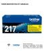 Toner Brother TN217Y Amarillo para impresora L3210 L3550 L3230 L3551 L3230 L3750 L3270 L3770