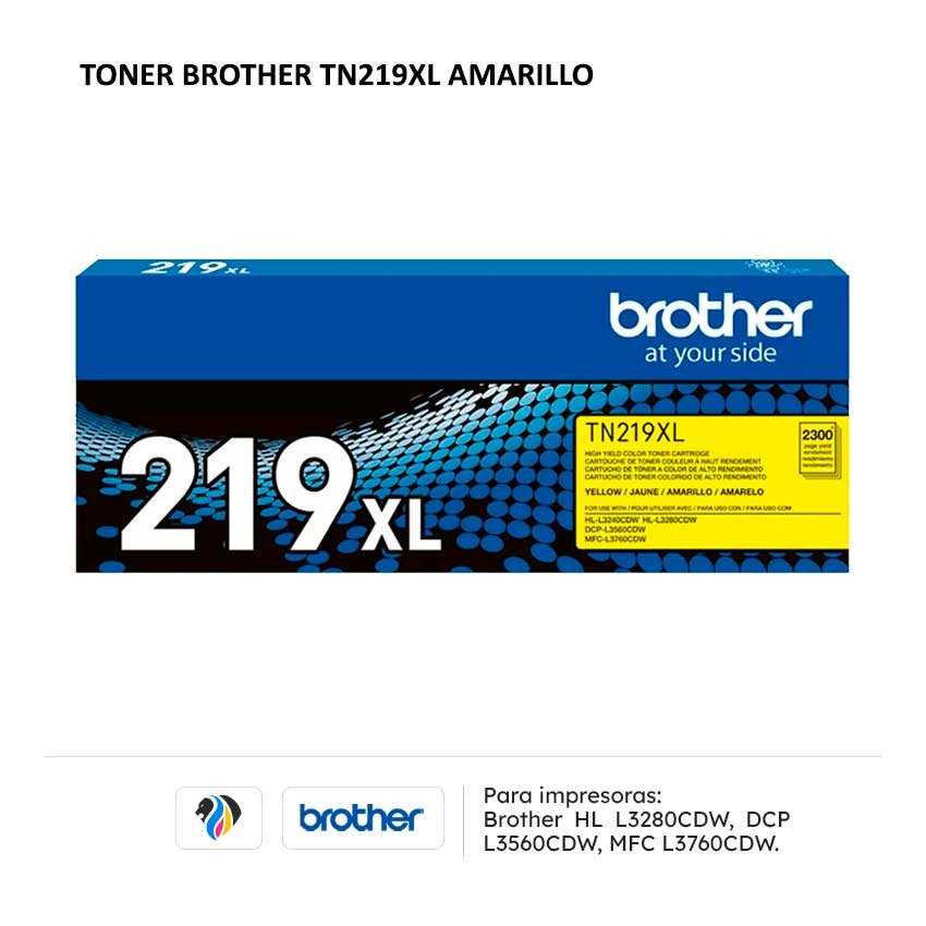 Toner Brother TN219XL Amarillo para impresora L3280 L3560 L3760