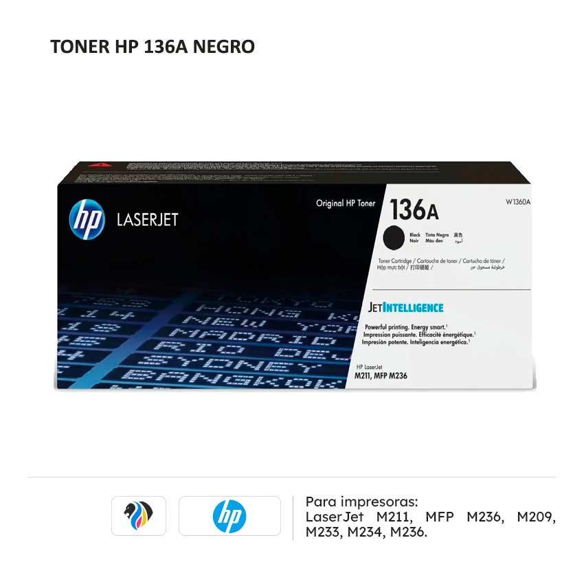 Toner HP 136A Negro para impresoras 209 211 233 234 236