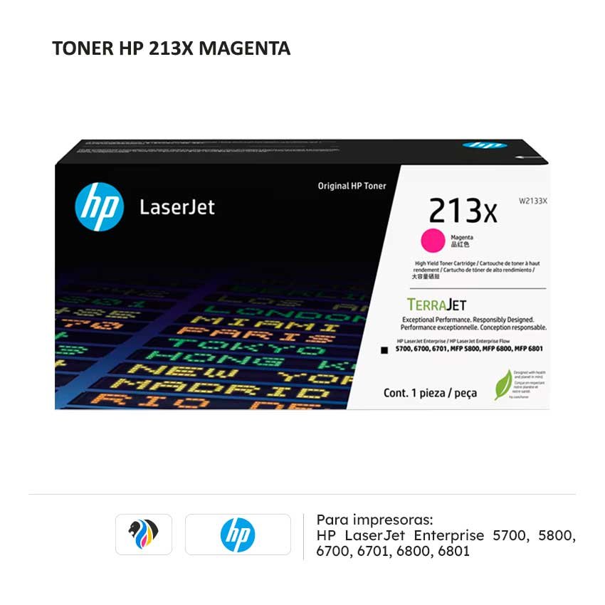 Toner HP 213X Magenta para impresoras 5700 5800 6700 6701 6800 6801