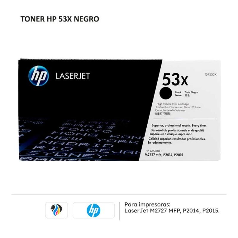 Toner HP 53X Negro para 2014 2015 2727 • Nuevo