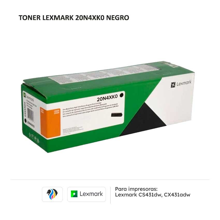 TONER LEXMARK 20N4XK0 NEGRO PARA 431