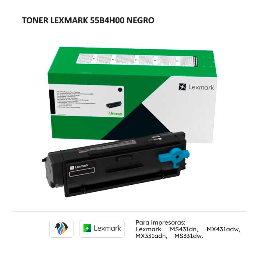Toner Lexmark 55B4H00 Negro