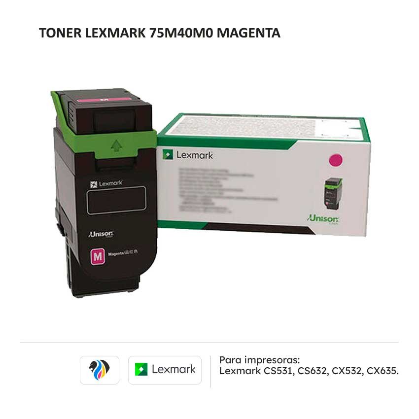 TONER LEXMARK 75M40M0 MAGENTA PARA 531 632 532
