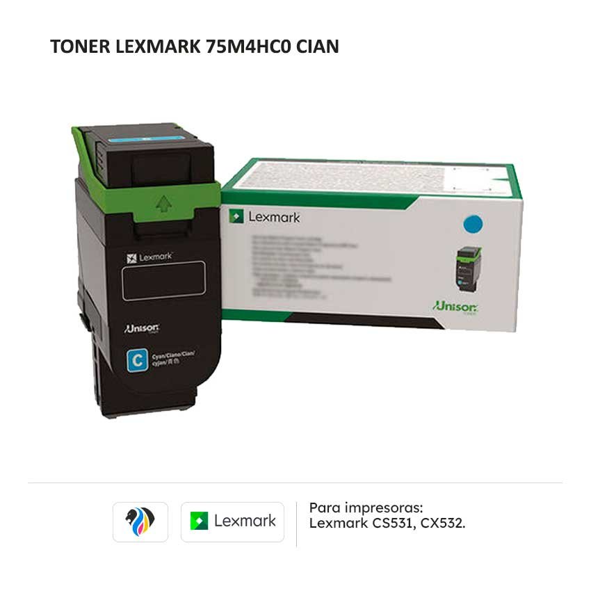 TONER LEXMARK 75M4HC0 CIAN PARA 531 532