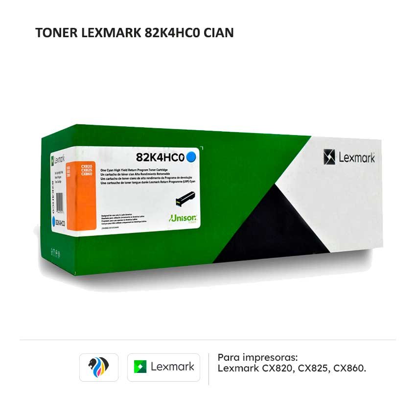 TONER LEXMARK 82K4HC0 CIAN PARA 820 825 860