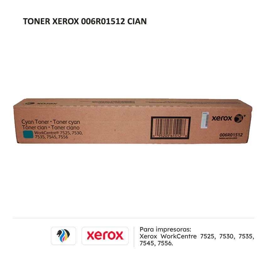 Toner Xerox 006R01512 Cian para impresoras 7525 7530 7535 7545 7556