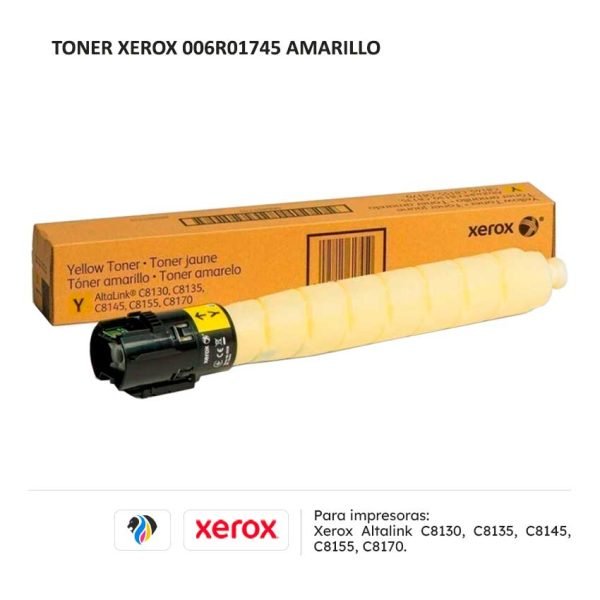 Toner Xerox 006R01745 Amarillo para impresoras 8130 8135 8145 8155 8170