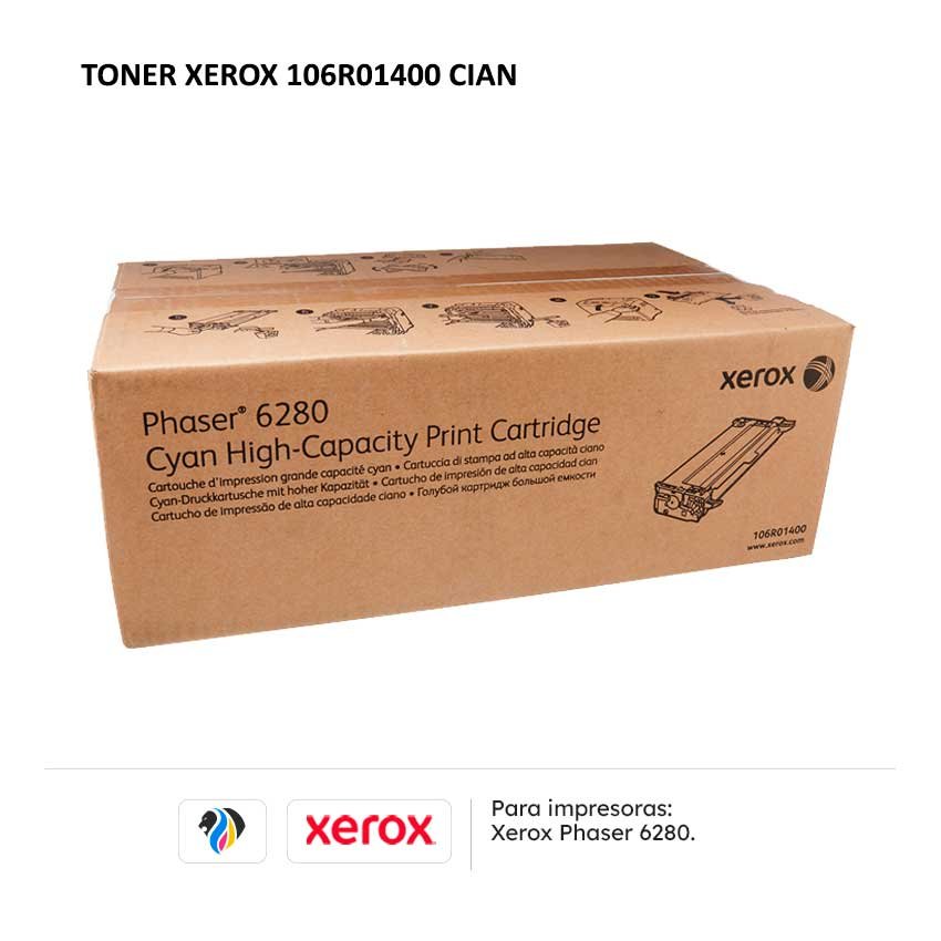 Toner Xerox 106R01400 Cian para impresoras 6280