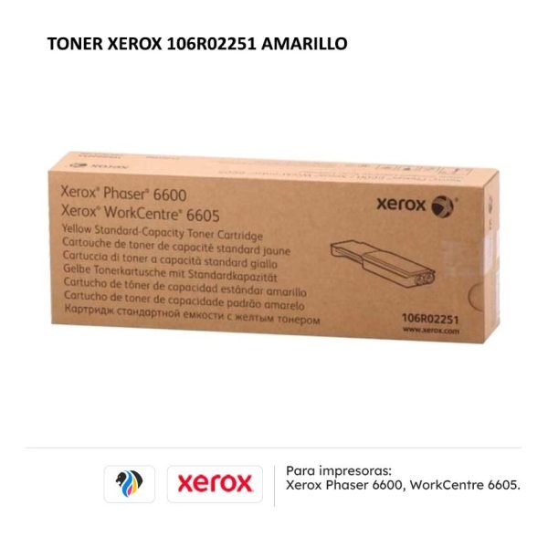TONER XEROX 106R02251 AMARILLO PARA 6600 6605