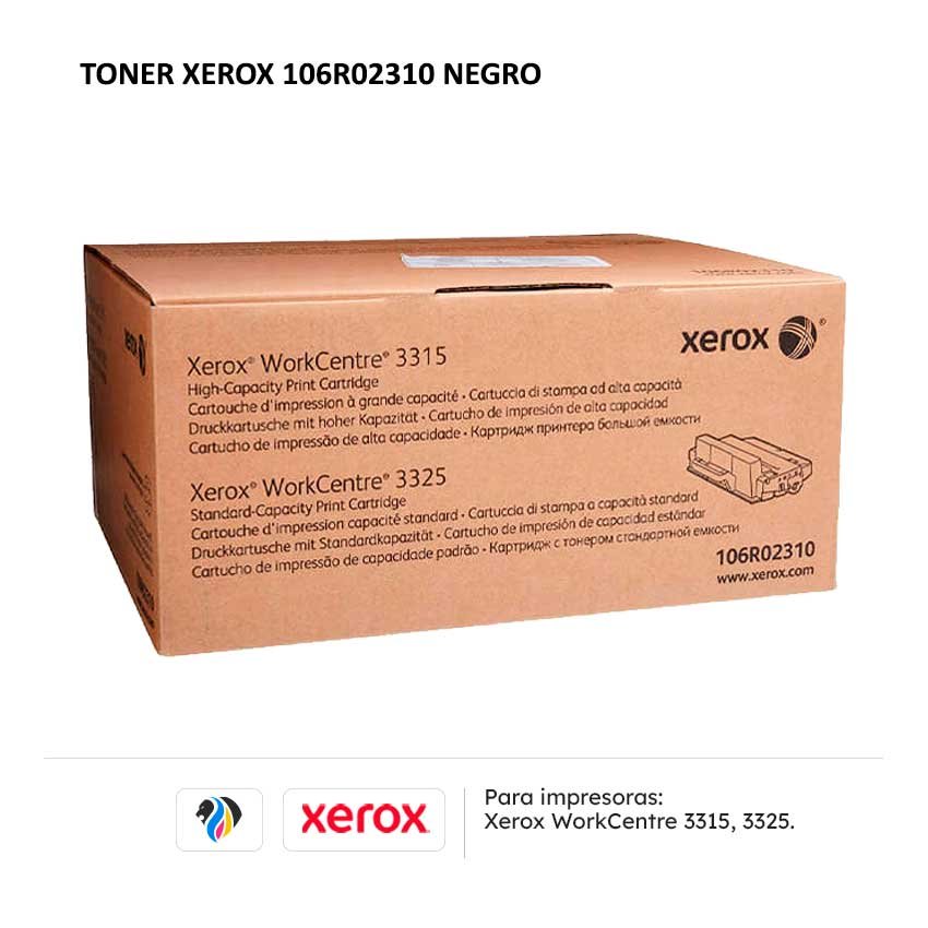 TONER XEROX 106R02310 NEGRO PARA 3315 3325