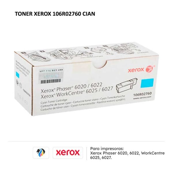 TONER XEROX 106R02760 CIAN PARA 6020 6022 6025