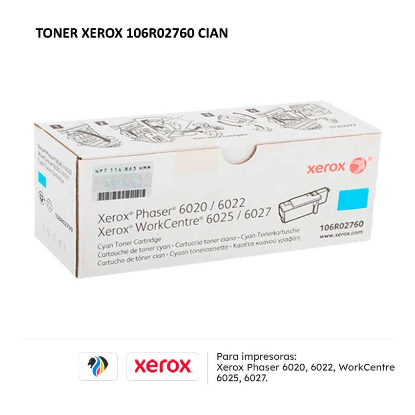 TONER XEROX 106R02760 CIAN PARA 6020 6022 6025