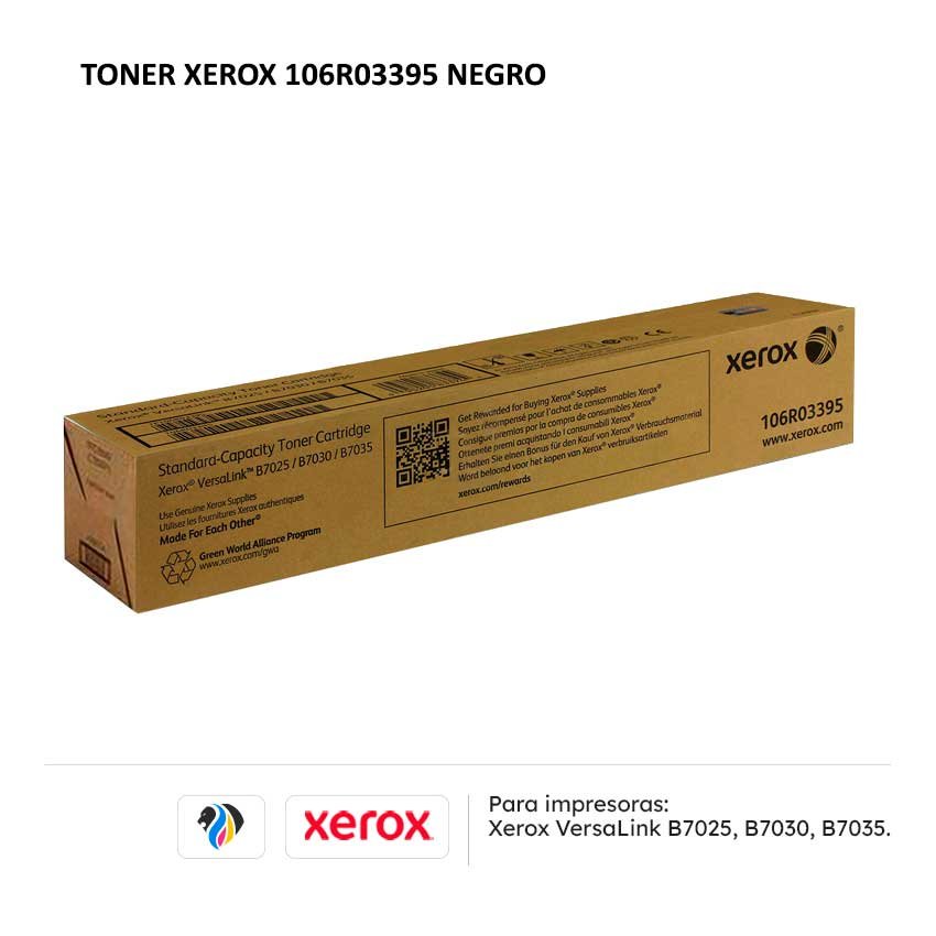 Toner Xerox 106R03395 Negro para impresoras B7025 B7030 B7035