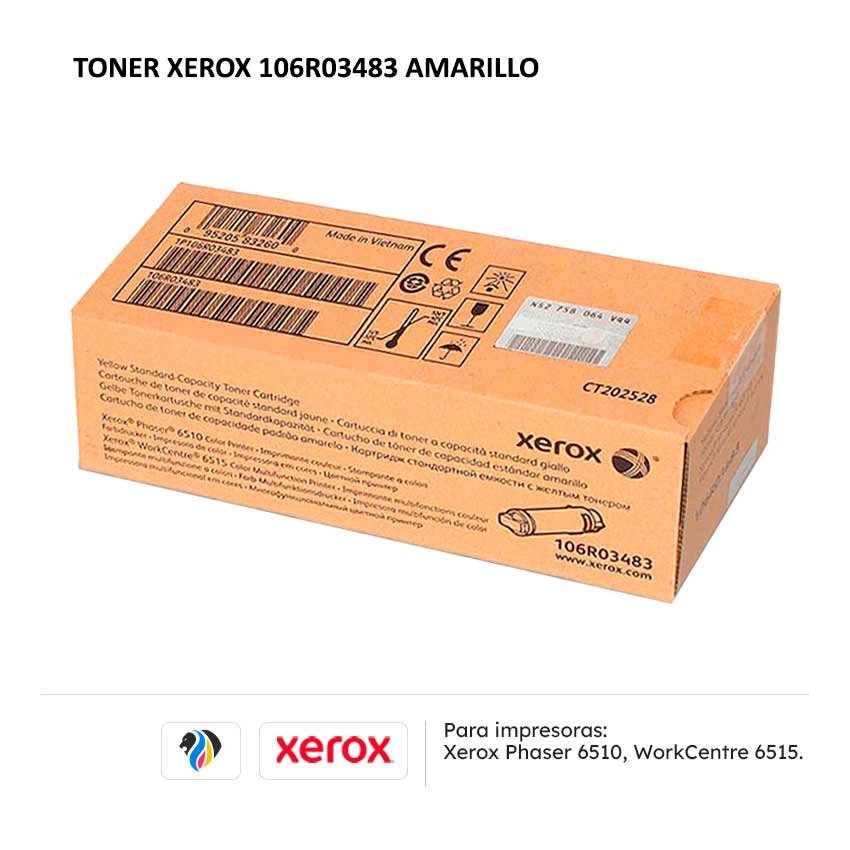Toner Xerox 106R03483 Amarillo para impresoras 6510 6515