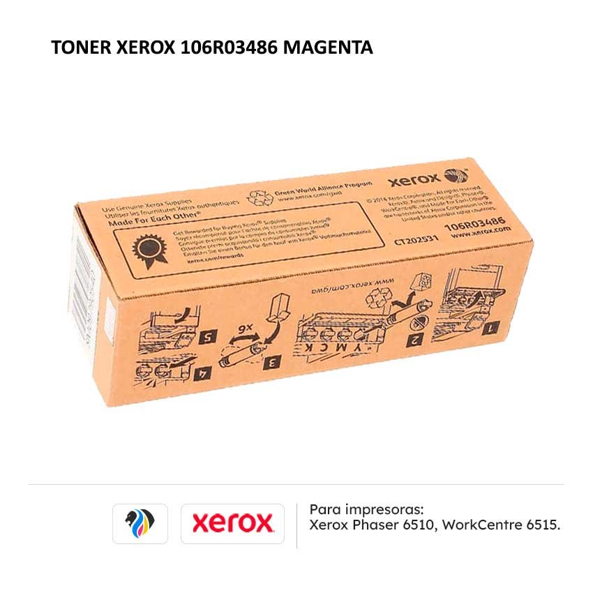 TONER XEROX 106R03486 MAGENTA PARA 6510 6515