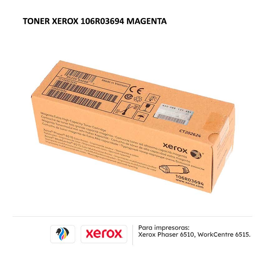 Toner Xerox 106R03694 Magenta para impresoras 6510 6515